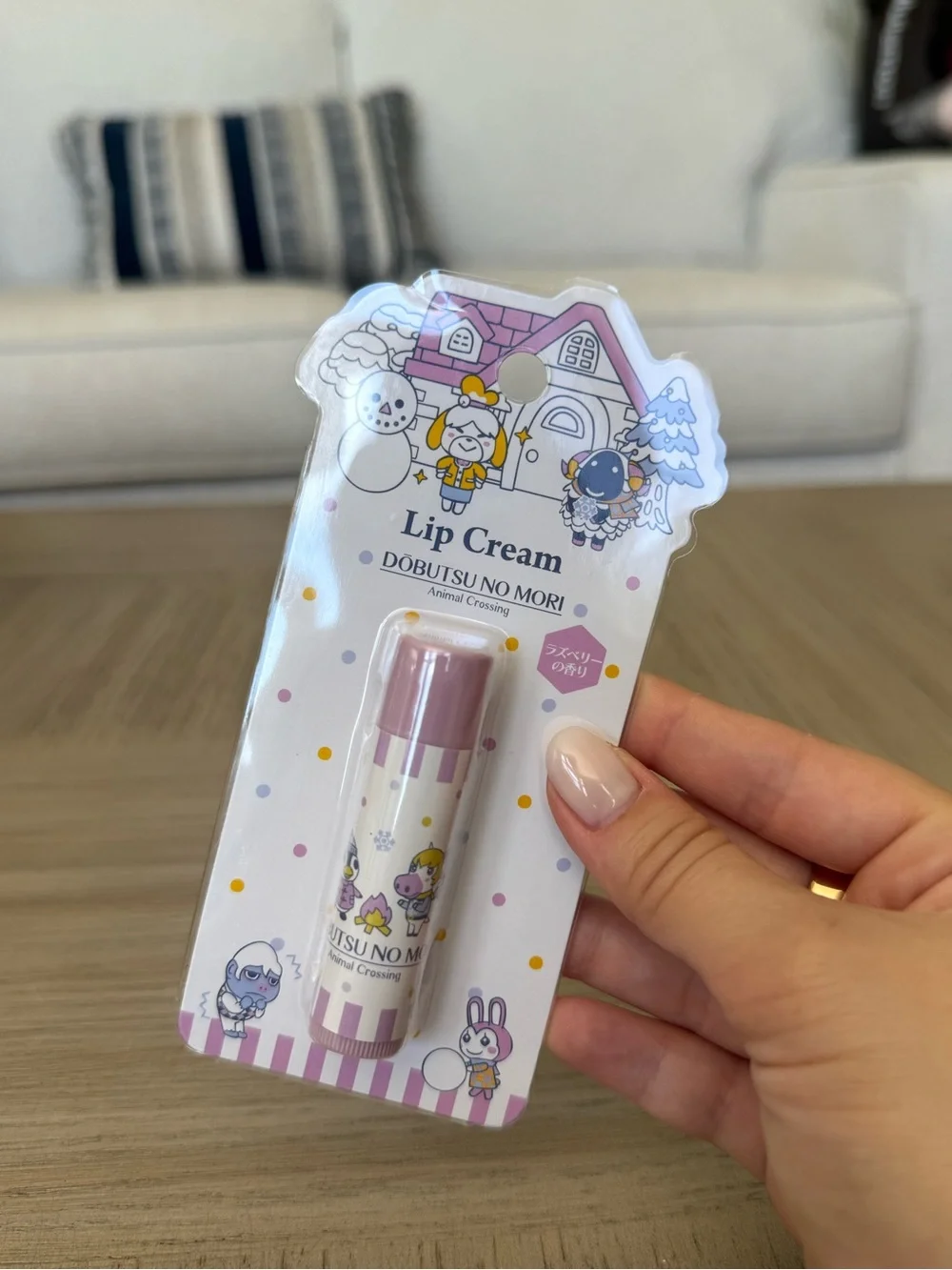 Nintendo Store Japan Animal Crossing Lip Cream Balm Raspberry Scent Winter NWT